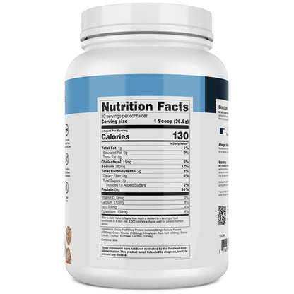 Transparent Labs Grass-Fed Whey Protein Isolate Oatmeal Chocolate Chip Cookie 30 Servings