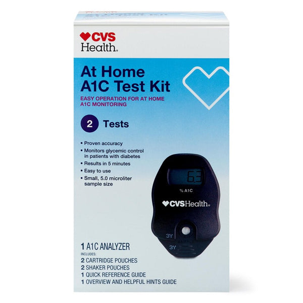 CVS Health At Home A1C Test Kit 2 Tests With Digital A1C Analyzer CVS