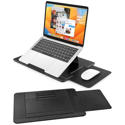 AboveTEK Adjustable Laptop Lap Desk 3 Ergonomic Angles PU Leather Black AboveTEK