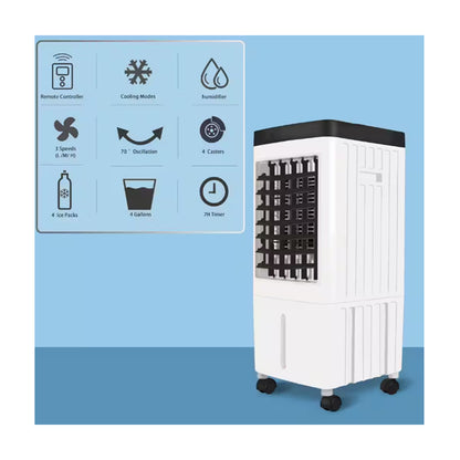 40-Hours Fast Cooling Portable Air Conditioner with 2.6 Gal Water Tank 3-Speeds & Remote Unbranded