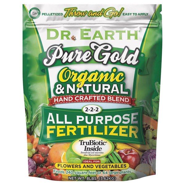 Dr. Earth Pure Gold Organic 2-2-2 Natural All-purpose Fertilizer 8lb Bag