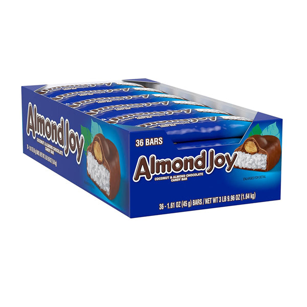 36 Count - ALMOND JOY Coconut and Almond Chocolate Candy Bars, 1.61 oz