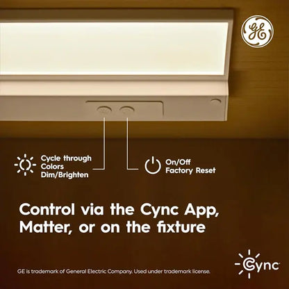 GE Cync Reveal HD+ Smart Color Changing Undercabinet Light Fixture 93131251 GE