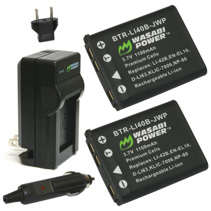 Wasabi Power Battery (2-Pack) and Charger for Fujifilm NP-45, NP-45A, NP-45B, NP-45S and Select Fuji FinePix Camera Models