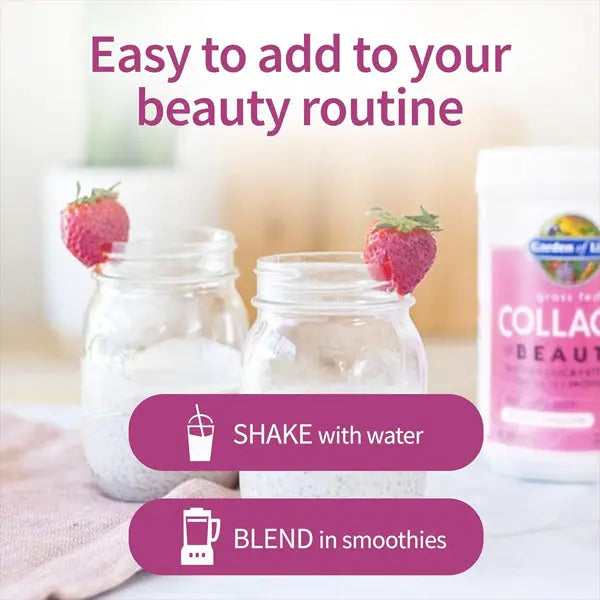 Garden of Life Grass Fed Collagen Beauty Strawberry Lemonade 20 Servings Garden of Life