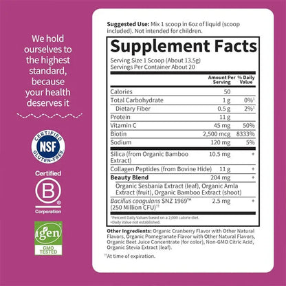 Garden of Life Grass Fed Collagen Beauty Strawberry Lemonade 20 Servings Garden of Life
