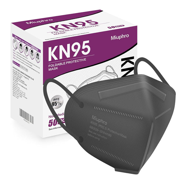 50 Pack - Miuphro Gray KN95 Face Mask Disposable Respirator Masks
