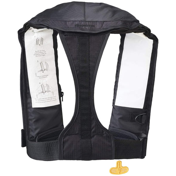 BLUESTORM Stratus 35 Self Inflating Life Jacket PFD for Adults US Coast Guard Approved Apex Black Bluestorm
