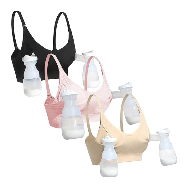 GXXGE Nursing Support Pumping Hands Free Maternity Bra 3 Pack Size XL