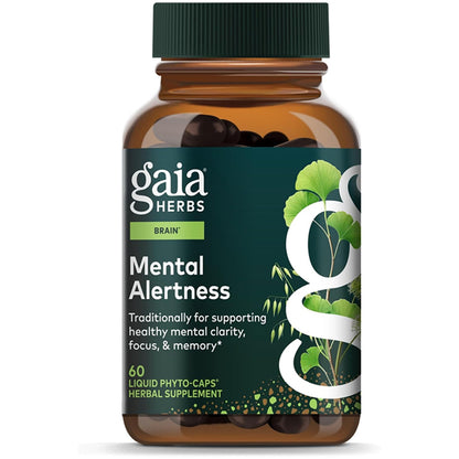 Gaia Herbs Mental Alertness Brain Support Supplement 60 Vegan Capsules Gaia Herbs