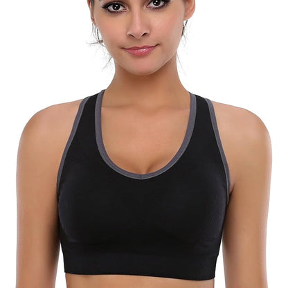 Baomosi Women's Seamless Racerback Sports Bra High Impact Support 5 Count XXL Size