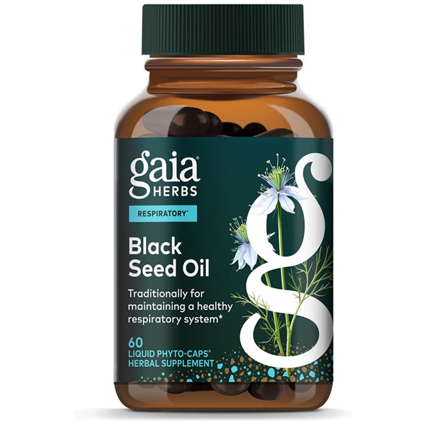 Gaia Herbs Black Seed Oil Lung Health Supplement 60 Vegan Capsules Gaia Herbs