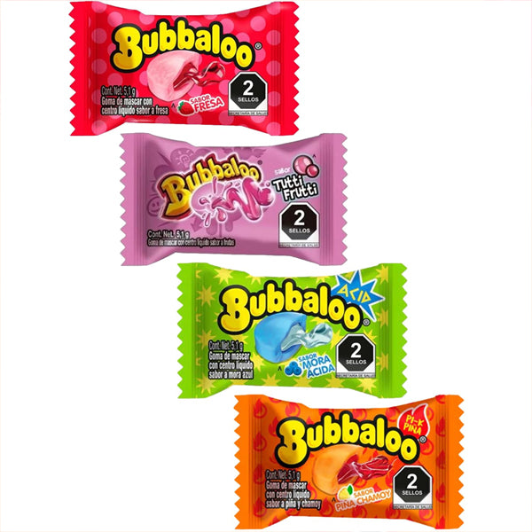 Bubbaloo Bubble Gum Mexican Chewing Gum Assortment 200 Count Variety Bulk Pack