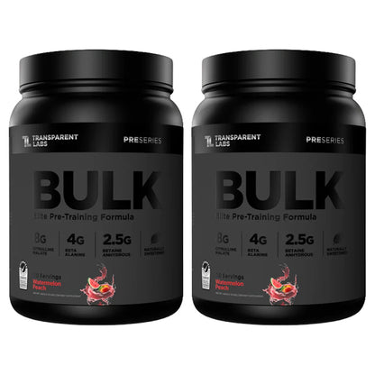 2 Pack - Transparent Labs Bulk Black Pre-Workout Watermelon Peach 1.4lbs