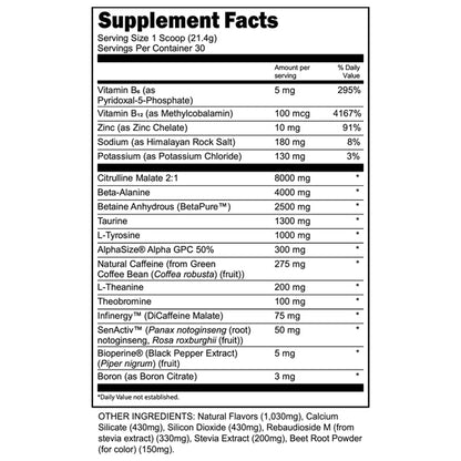 Transparent Labs Bulk Black Pre-Workout Watermelon Peach 1.4lbs