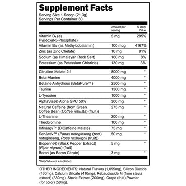 Transparent Labs Bulk Black Pre Workout Blueberry Pomegranate 30 Servings