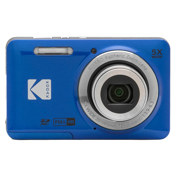 KODAK PIXPRO FZ55-BL 16MP Blue Digital Camera 32GB SD Card & Case Logic Bundle