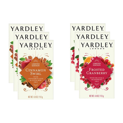 Yardley London Soap Bundle - Lavender Hand Soap with Cinnamon & Cranberry Bars