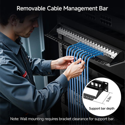 Cable Matters 1U 24 Port Cat 6 Keystone Patch Panel with Cable Management Cable Matters