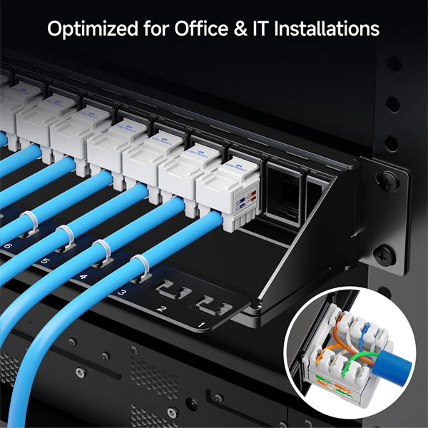 Cable Matters 1U 24 Port Cat 6 Keystone Patch Panel with Cable Management Cable Matters