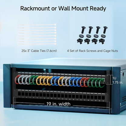 Cable Matters 1U 24 Port Cat 6 Keystone Patch Panel with Cable Management Cable Matters