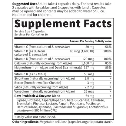 Garden of Life Raw Calcium Supplement for Women and Men 120 Capsules