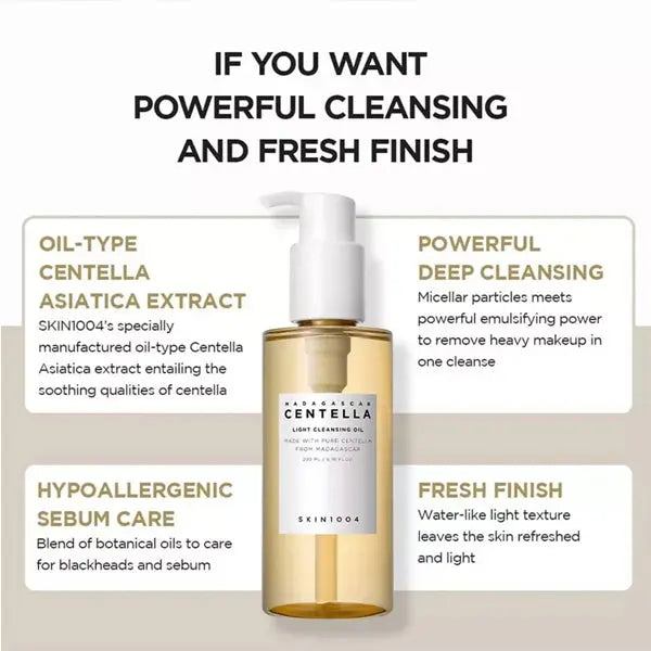 SKIN1004 Madagascar Centella Light Cleansing Oil Set Korean 6.76oz & 10.14oz Deal Society
