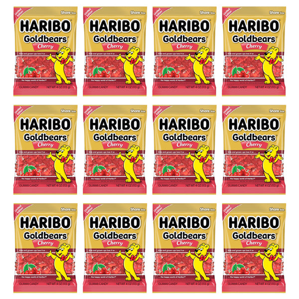 12 Pack - Haribo Goldbears Limited Edition Gummy Bear Candy Cherry 4oz