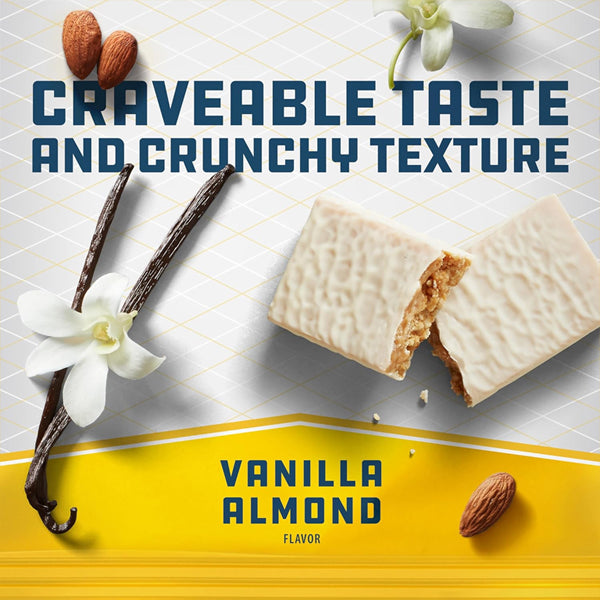 Clif BUILDERS Protein Bars, Vanilla Almond Flavor—each 2.4oz bar delivers 20g protein with craveable taste and crunchy texture. Available in a 12-count pack.