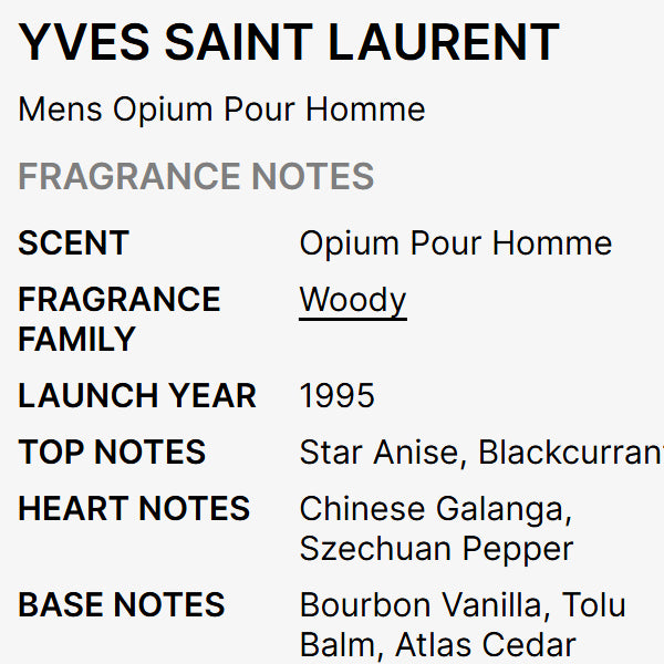 Opium Pour Homme by Yves Saint Laurent for Men 3.3oz