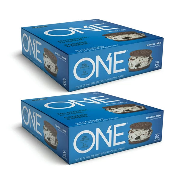 2 Pack - ONE Gluten Free Protein Bars Cookies & Creme Flavor 12 Count Each