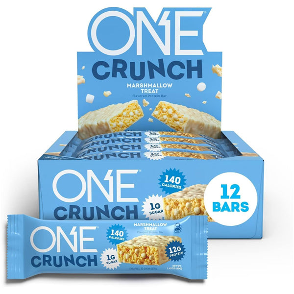 2 Boxes - ONE Protein Bars, CRUNCH Marshmallow Treat 12 Count Each