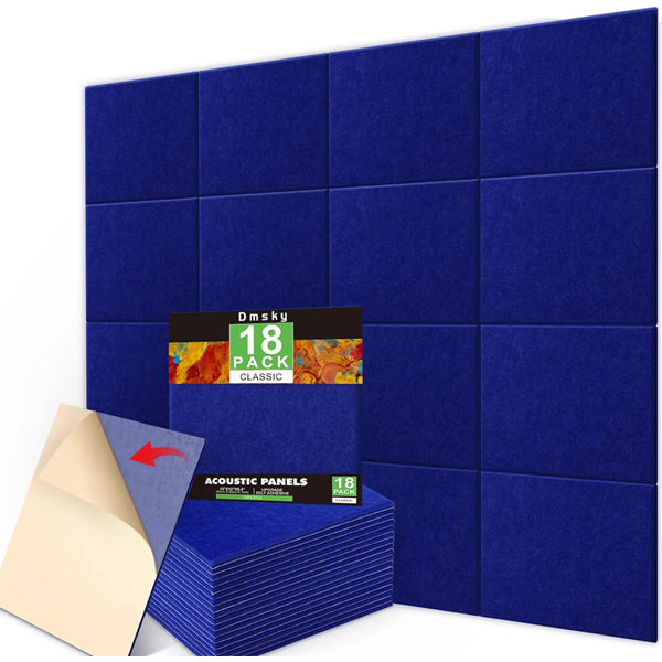 18 Pack Blue Acoustic Panels 12"X12"X 0.4"Sound Absorbing Soundproof Wall Panels