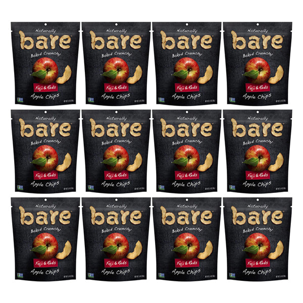 12 Pack - Bare Fruit Naturally Baked Crunchy, Fuji & Reds Apple Chips, 3.4 oz