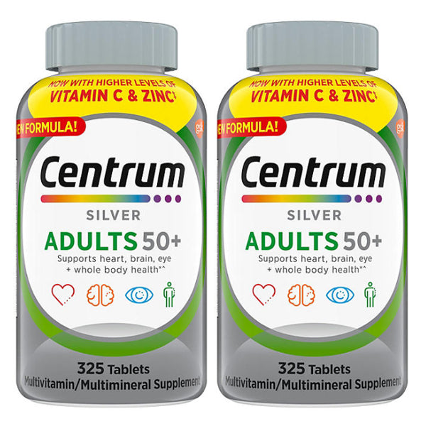 2 Pack - Centrum Silver Multivitamin for Adults 50+ Multimineral 325 Count Each