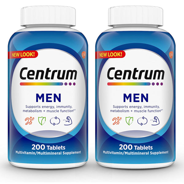 2 Pack - Centrum Multivitamin/Multimineral Supplement for Men 200 Count Each