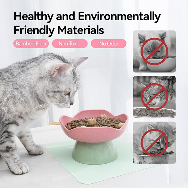 2 Pack - 2 in 1 Raised Cat Food and Water Bowl Elevated Food Bowl for Pets, Dishwasher Safe