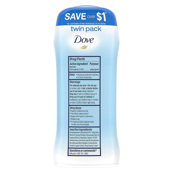 6 Pack - Dove Invisible Solid Deodorant Stick for Women Original Clean 2.6oz