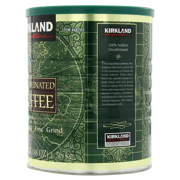 2 Pack - Kirkland Signature Dark Rost Fine Grind Decaf Arabica Coffee 48 Ounce