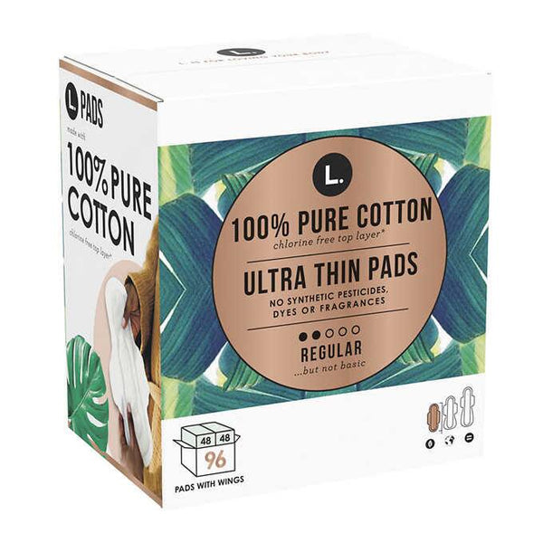 3 Pack - L. 100% Cotton Ultra Thin Pads 96-count
