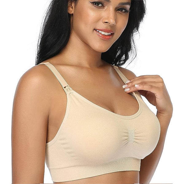 4 Pack Medium Push Up Seamless Nursing Bra for Breastfeeding and Maternity