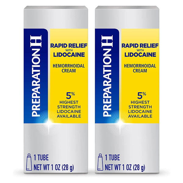 2 Pack - Preparation H Rapid Relief Hemorrhoid Cream with Lidocaine 1oz