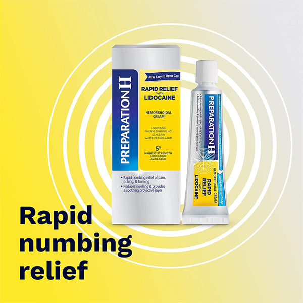 2 Pack - Preparation H Rapid Relief Hemorrhoid Cream with Lidocaine 1oz