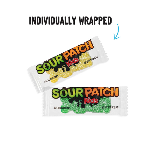 SOUR PATCH KIDS Big Individually Wrapped Soft & Chewy Candy, 240 Count Box