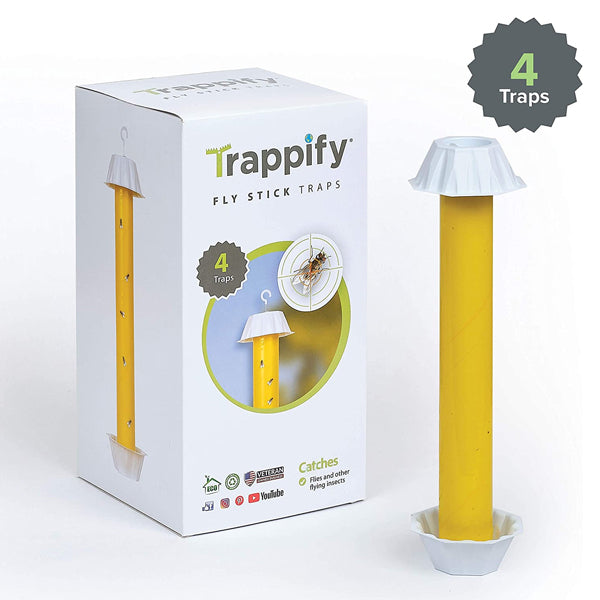 3 Pack - Trappify Hanging Fly Traps Disposable Sticky Insect Trap - 12 Traps Total!