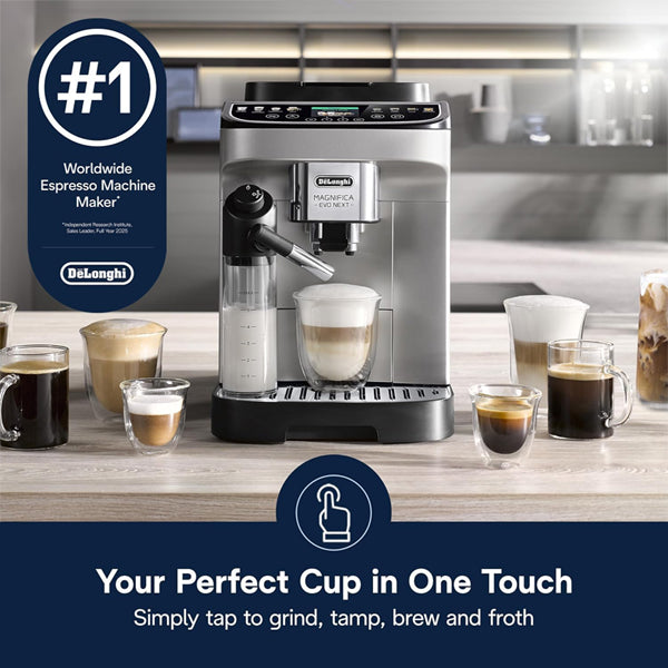 De'Longhi Magnifica Evo Next Automatic Espresso Machine, Frother, Silver De'Longhi
