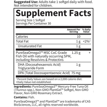 Garden of Life Dr. Formulated DHA 1,000mg Fish Oil Lemon 30 Softgels