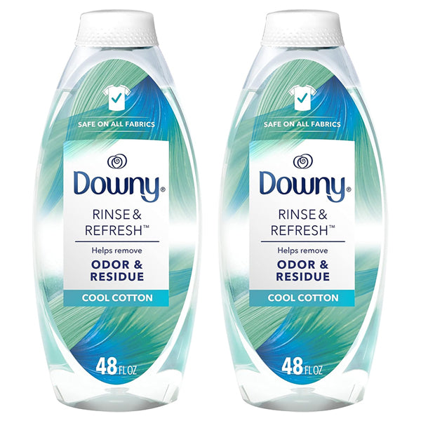 2 Pack - Downy RINSE & REFRESH Odor Remover and Fabric Softener, Cool Cotton, 48oz