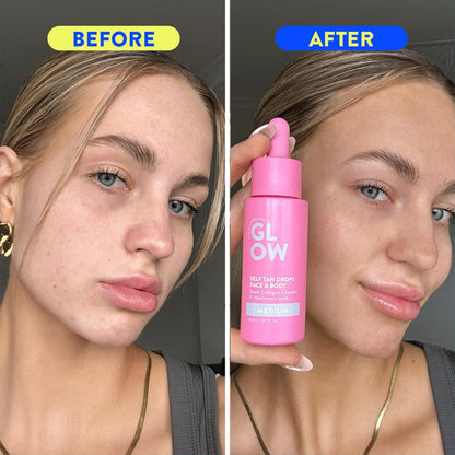 2 Pack - Australian Glow Self Tan Drops Face & Body Dark 1.35oz