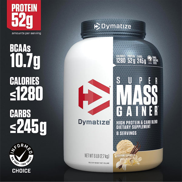 Dymatize Protein Powder Super Mass Muscle 6 LB Gourmet Vanilla 52g Protein